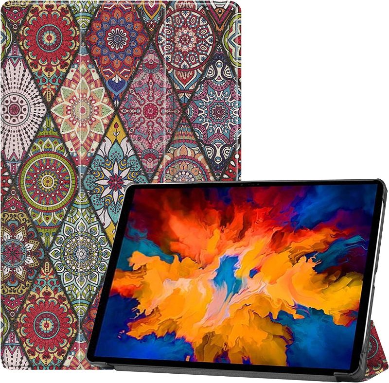 Photo 1 of GWYLH Vegan Leather Case for Lenovo Tab P11 Pro, Light Weight Slim Tri-Fold Case Magnetic Cover Stand for Lenovo Tab P11 Pro 11.5 Inches TB-J706F Mandala
