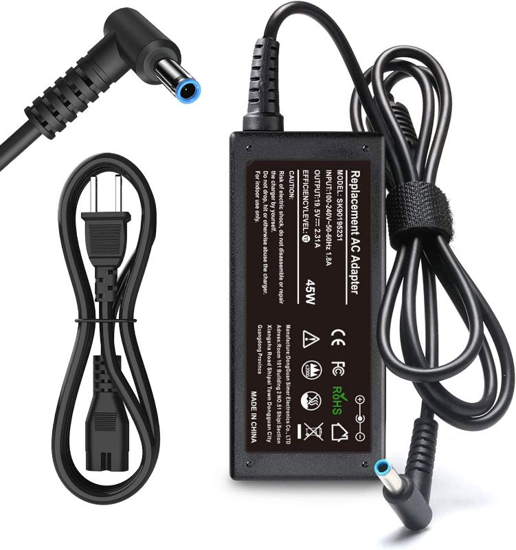 Photo 1 of 45W 19.5V 2.31A AC Adapter Laptop Charger Compatible for HP Notebook 15 Charger 15-ba009dx 15-ba079dx 15-ba113cl 15-bs015dx 15-bs113dx 15-bs115dx 15-bw011dx 15-bw032wm Laptop PC Power Supply Cord
