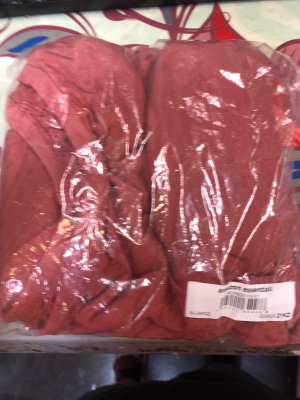 Photo 3 of Amazon Essentials Women's Gathered Neckline Maternity Dress, Brick Red, X-Large
