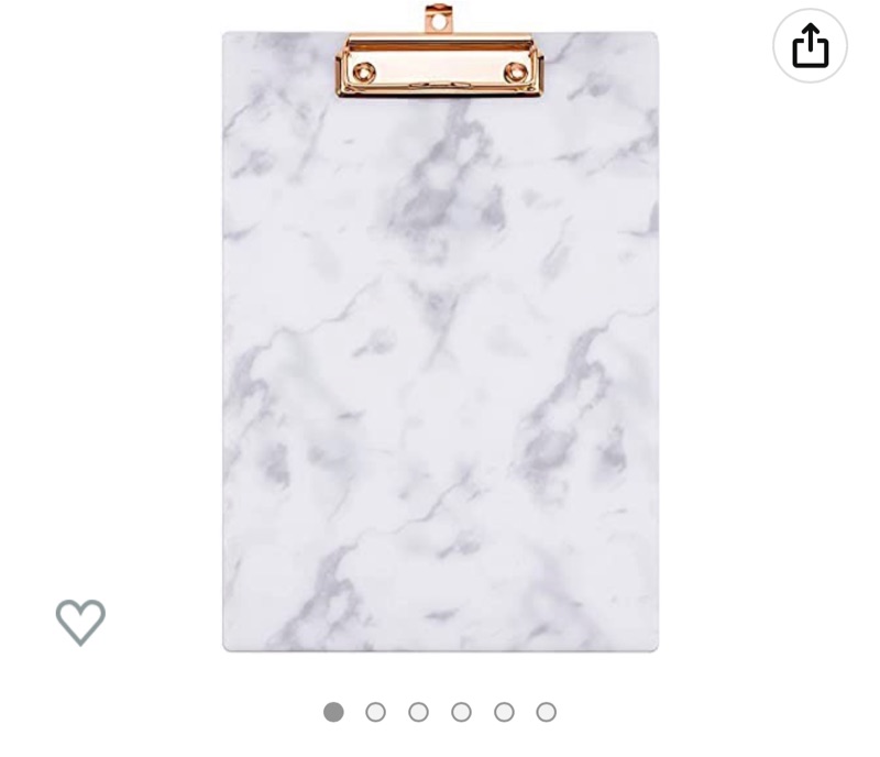 Photo 1 of Clipboard with Shinny Rose Gold Finish Metal Clip, A4 Letter Size Marble Acrylic Clipboard Perfect for Students Teachers Office School Classroom Home