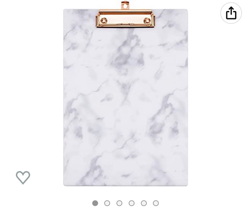 Photo 1 of Clipboard with Shinny Rose Gold Finish Metal Clip, A4 Letter Size Marble Acrylic Clipboard Perfect for Students Teachers Office School Classroom Home