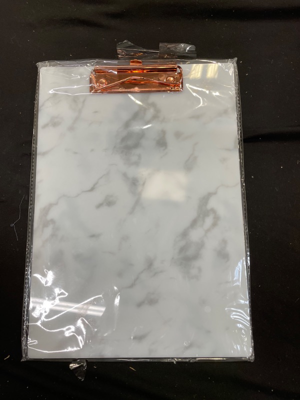 Photo 2 of Clipboard with Shinny Rose Gold Finish Metal Clip, A4 Letter Size Marble Acrylic Clipboard Perfect for Students Teachers Office School Classroom Home