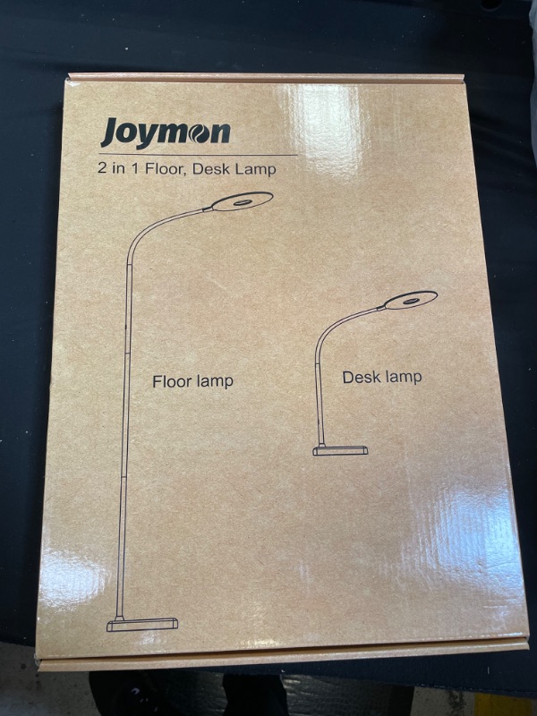 Photo 3 of LED Floor Lamp, Joymon 2 in 1 Desk Reading Lamp with 3 Color Temperature 3000K-5500K and 10-100% Stepless Dimmer, Adjustable Gooseneck Standing Lamp for Living Room, Bedroom, Piano, Painting - Black ( BOX HAS MINOR DAMAGE ) 