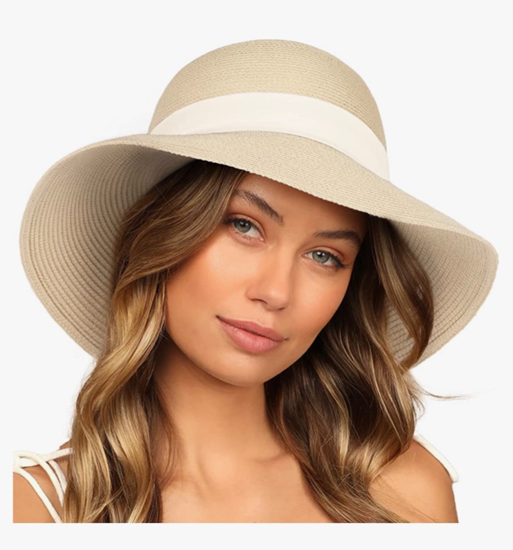 Photo 1 of FURTALK Sun Hats for Women Wide Brim Straw Hat Beach Hat UPF UV Foldable Packable Cap for Travel