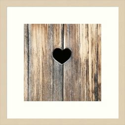 Photo 1 of 17" x 17" Heart in Wood by Brooke T Ryan Framed Wall Art Print - Amanti Art

