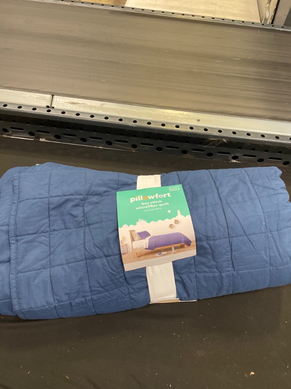 Photo 1 of Box Stitch Microfiber Quilt - Pillowfort™ SIZE TWIN

