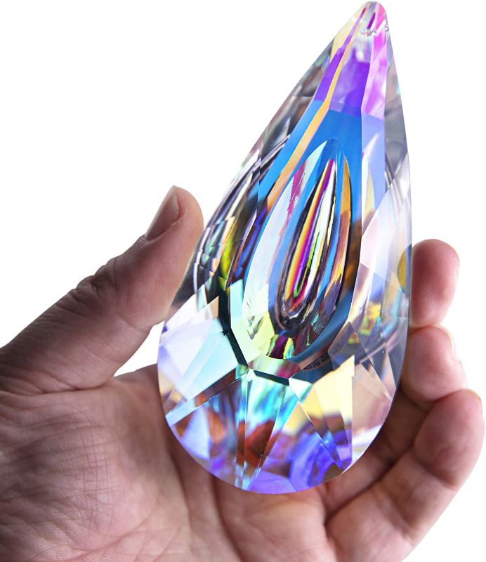 Photo 1 of 120mm Crystal Prism Suncatcher Window Hanging Sun Catchers AB Colored Crystals Faceted Prism Rainbow Maker Pendant
