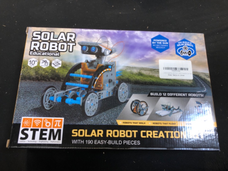 Photo 2 of 12-in-1 Education Solar Robot Toys -190 Pieces DIY Building Science Experiment Kit for Kids Aged 8-10 and Older,Solar Powered by The Sun