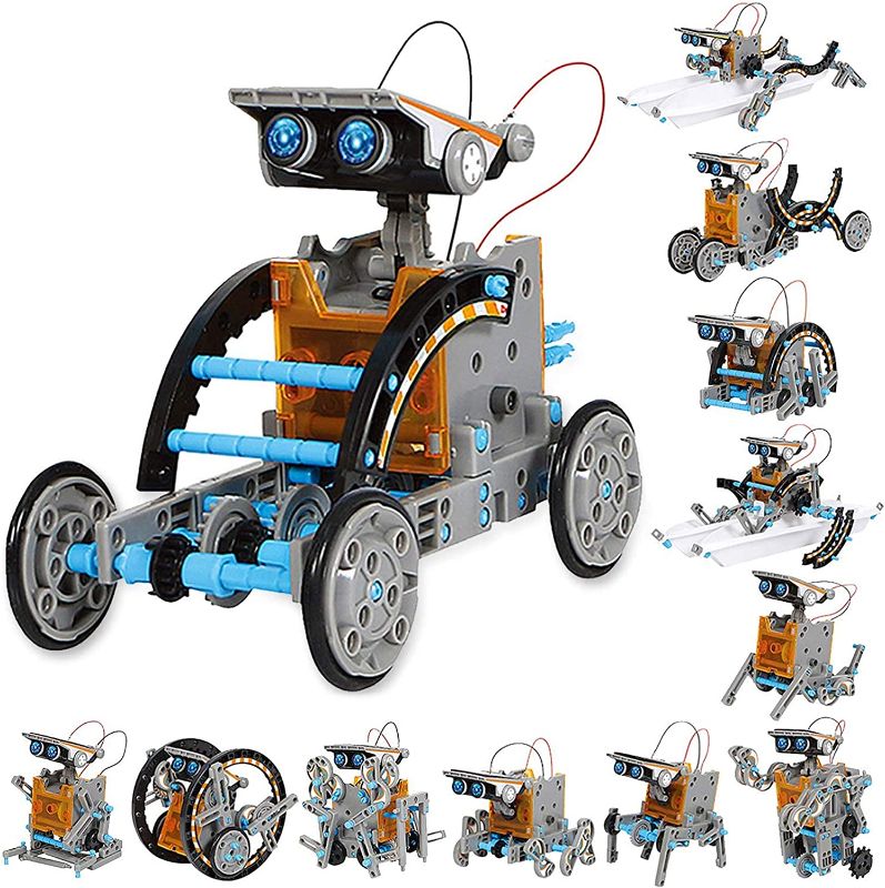 Photo 1 of 12-in-1 Education Solar Robot Toys -190 Pieces DIY Building Science Experiment Kit for Kids Aged 8-10 and Older,Solar Powered by The Sun