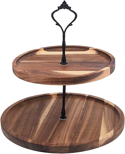 Photo 1 of 2 Tier Wooden Tray, Rustic Wood Farmhouse Cupcake Stand, Decorative Cake Stand, Round Fruit Holder, Serving Platter, Buffet Display for Cookie, Desserts, Candy(Size:L)
MISSING MIDDLE ROD