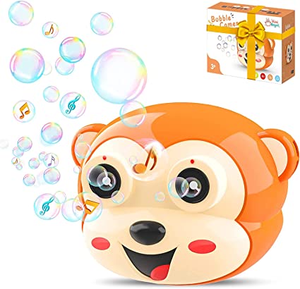 Photo 1 of Bubble Machine for Kids, Kimiangel Rechargeable Bubbles Makers for Toddlers, Automatic Blower Wand Best Gifts for Girls/Indoor/Parties/Birthday/Lawn 1000+ Per Minute Solution Include
