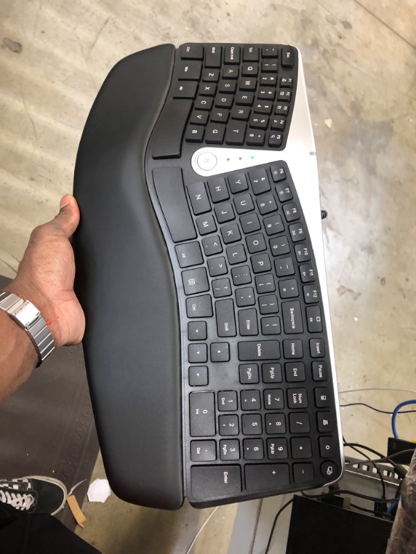 Photo 2 of  Nulea Ergonomic Keyboard, Wired Split Keyboard with Pillowed Wrist and Palm Support, Featuring Dual USB Ports, Natural Typing Keyboard for Carpal Tunnel, Compatible with Windows/Mac
