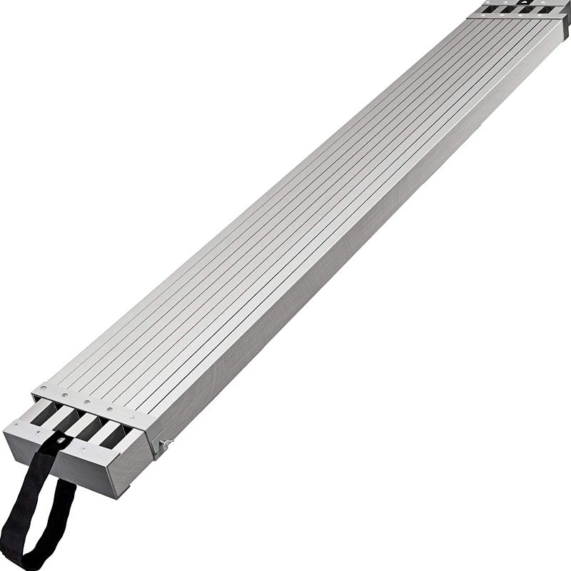 View 1 of VEVOR Aluminum Work Plank, 6-9ft Telescoping Plank, 440lbs Capacity Aluminum Extension Plank, 12.5 inch Width, Aluminum Scaffolding Plank with Skid-Proof Platform Scaffold Ladder Accessory