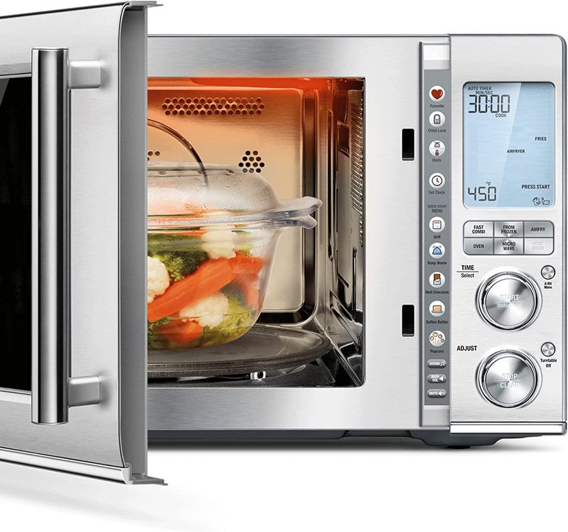Photo 1 of Breville Combi Wave 3-in-1 Microwave, Air Fryer, and Toaster Oven, Brushed Stainless Steel, BMO870BSS1BUC1
