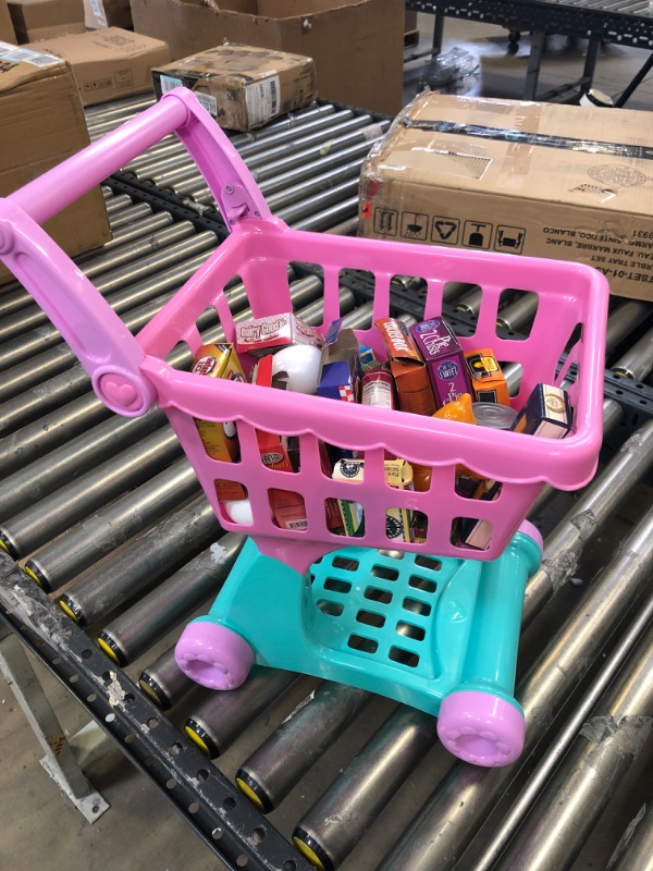 Photo 2 of Battat Play Circle by Battat Pink Shopping Day Grocery Cart Toy Shopping Cart 