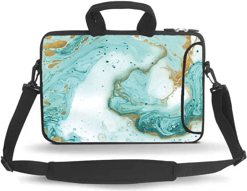 Photo 1 of Baocool 14 15 15.4 15.6 inch Laptop Shoulder Bag Messenger Bag Case Notebook Handle Sleeve Neoprene Soft Carrying Tablet Travel Case with Accessories Pocket (14-15.6 inch, Vast Ocean)
