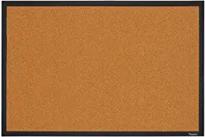 Photo 1 of Quartet Cork Board Bulletin Board, 2' x 3' Framed Corkboard, Black Frame, Decorative Hanging Pin Board, Perfect for Home Office Decor, Home School Message Board or Vision Board (MWDB2436-BK)
