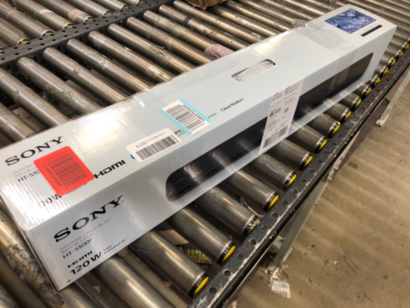 Photo 1 of Sony S100F 2.0ch Soundbar with Bass Reflex Speaker, Integrated Tweeter and Bluetooth, (HTS100F), easy setup, compact, home office use with clear sound black
