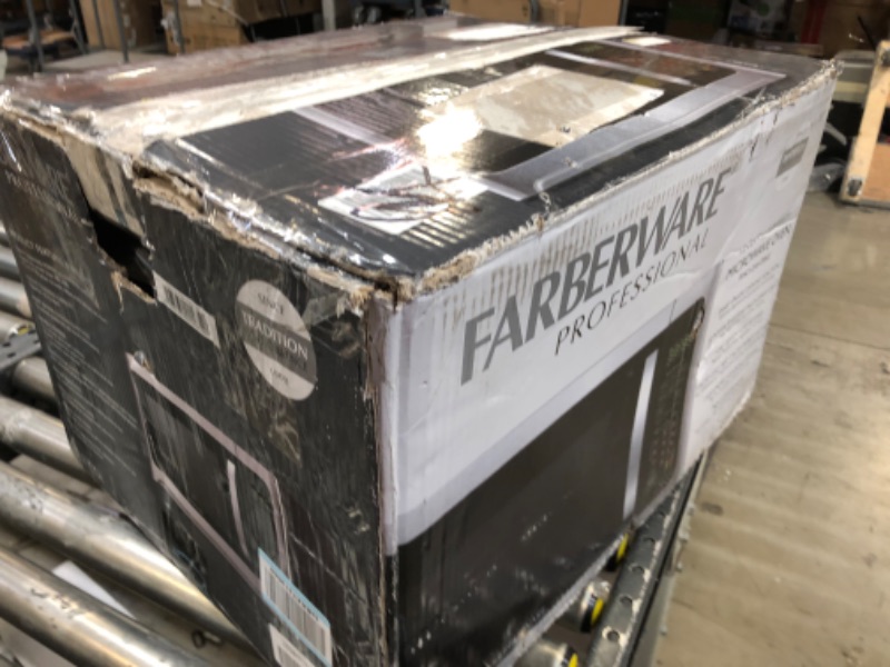 Photo 1 of Farberware Professional 1.2 Cu. Ft. 1100-Watt Microwave Oven with Sensor Cooking, Stainless Steel/Black Body Wrap
