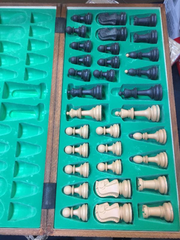 Photo 3 of Chess and games shop Muba Dubrovnik 6EF Handmade Wooden Chess Set 21 Inch Board with Standard Plastic Wood Imitation Chessmen- Storage Box to Store All The Piece
