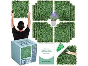 Photo 1 of Artificial Grass Wall Panels Backdrop, 12pc
