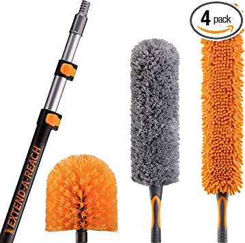 Photo 1 of 20 Foot High Reach Duster Kit with 5-12 ft Extension Pole // High Ceiling Duster Cleaning Kit with Telescopic Pole // Cobweb Duster // Feather Duster and Ceiling Fan Duster // The Ultimate Dusting Kit
