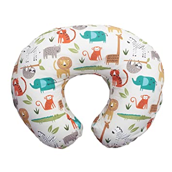 Photo 1 of Boppy Nursing Pillow and Positioner—Original | Neutral Jungle Colors with Animals | Breastfeeding, Bottle Feeding, Baby Support | With Removable Cotton Blend Cover | Awake-Time Support
