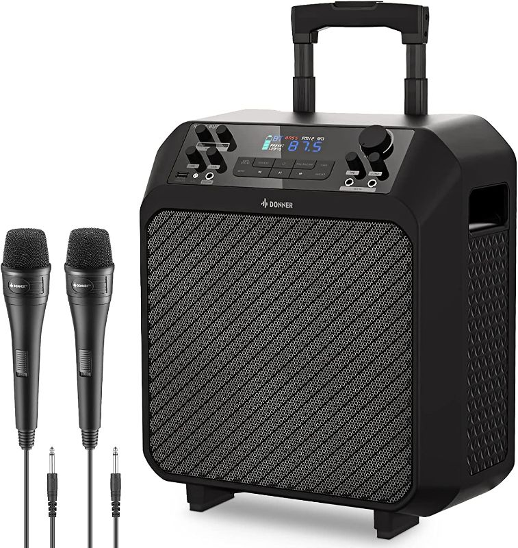 Photo 1 of Donner Outdoor Speaker, 3-Way Speaker PA System, Portable Bluetooth Speaker with 2 Microphones