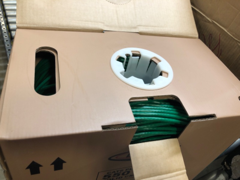 Photo 2 of 1000ft Bulk Cat6 Plenum CMP Rated Ethernet Cable – GREEN
