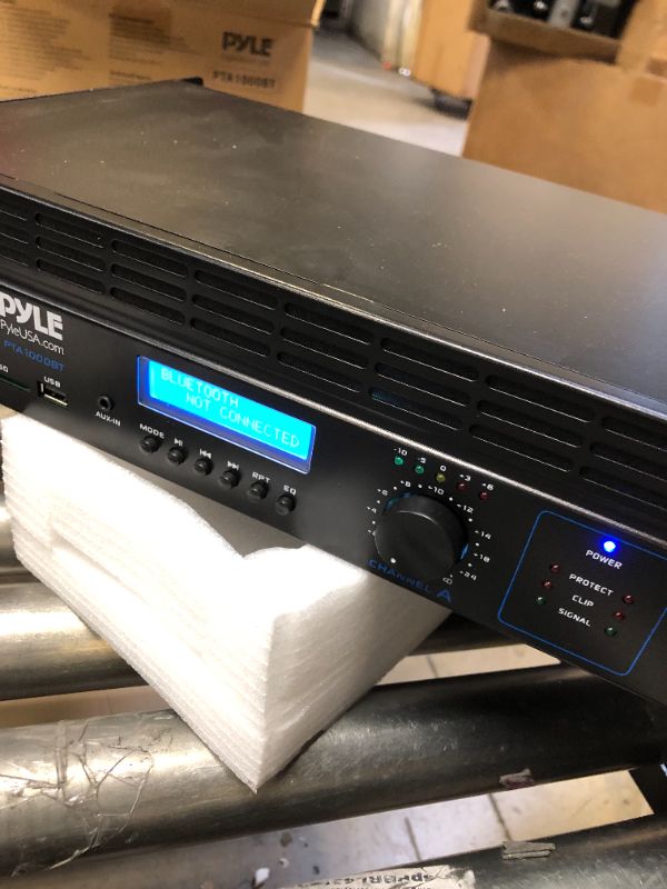 Photo 3 of 2-Channel Bluetooth Power Amplifier - 2000W Bridgeable Rack Mount Pro Audio Sound Wireless Home Stereo Receiver w/TRS XLR Input