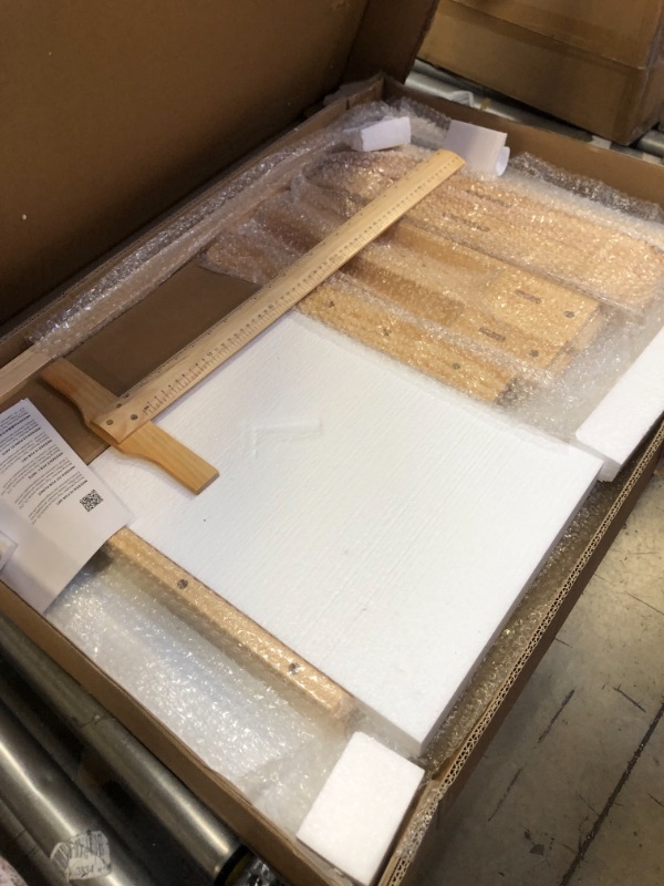 Photo 1 of MEEDEN White Board Wood Drafting Table,Art Craft Desk with Height Adjustable & Tilted Large Surface Tabletop,Drawing Desk and Hobby Table -- DAMAGE TO BOTTOM OF TABLE FROM MOUNTING SCREWS
