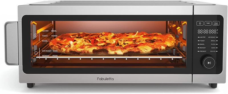 Photo 1 of Air Fryer Toaster Oven Combo, Fabuletta 10-in-1 Countertop Convection Oven, Oil-Less Air Fryer Oven Fit 13" Pizza, 9 Slices Toast, 1800W, Dehydrate, Reheat, Bake, Stainless Steel
