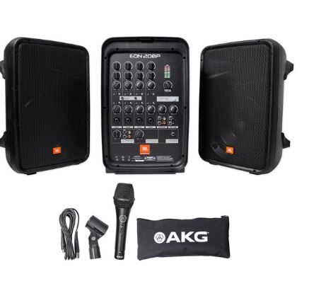 Photo 1 of JBL EON208P Portable PA System / Pair 8" Speakers+Powered 8 Chan Mixer/Bluetooth
