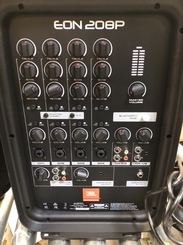 Photo 1 of JBL EON208P Portable PA System / Pair 8" Speakers+Powered 8 Chan Mixer/Bluetooth
