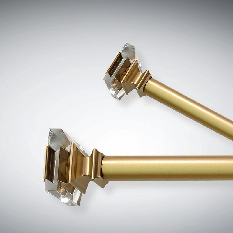 Photo 1 of Adjustable curtain rod set--colr(GOLD)--square fashion edge--ONLY COMES WITH 1 ROD