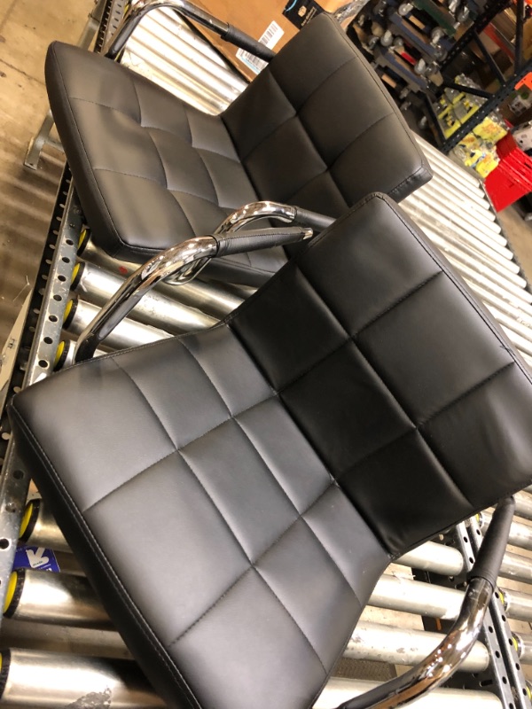Photo 1 of Square padded office chair--(BACK AND SEAT ONLY)--(BOTTOM PIECES MISSING)--SET OF 2