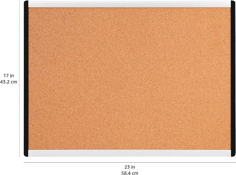 Photo 1 of Amazon Basics Cork board 17"x23",Aluminum/plastic frame