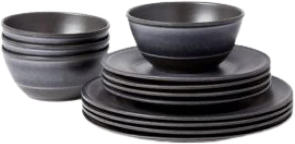 Photo 1 of 12pc Dishwasher-Safe Melamine Lancashire Dinnerware Set - Threshold (Gray)
