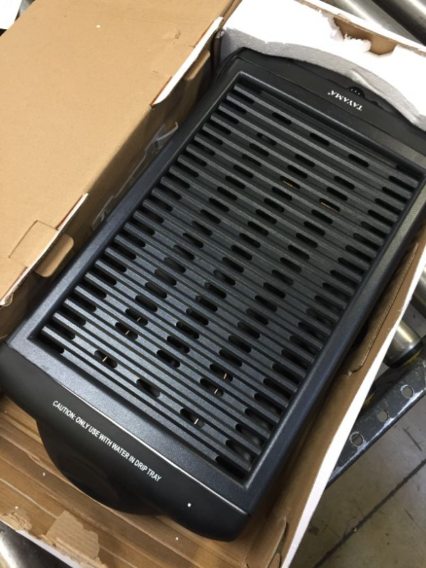 Photo 1 of 150 sq. in. Black Smokeless Non-Stick Electric Grill
