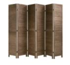Photo 1 of 6 Panel Wood Room Divider 5.75 Ft Tall Privacy Wall Divider Folding Wood Screen
