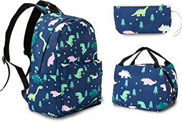 Photo 1 of Dinosaur Boys Girls Backpack with Lunch Box,Unisex Kids Cute Lightweight Kindergarten Elementary School Bookbag
