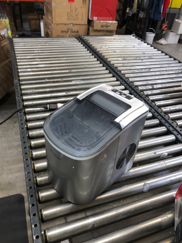 Photo 2 of Frigidaire Compact Countertop Ice Maker, Makes 26 Lbs. Of Bullet Shaped Ice Cubes Per Day, Silver Stainless
