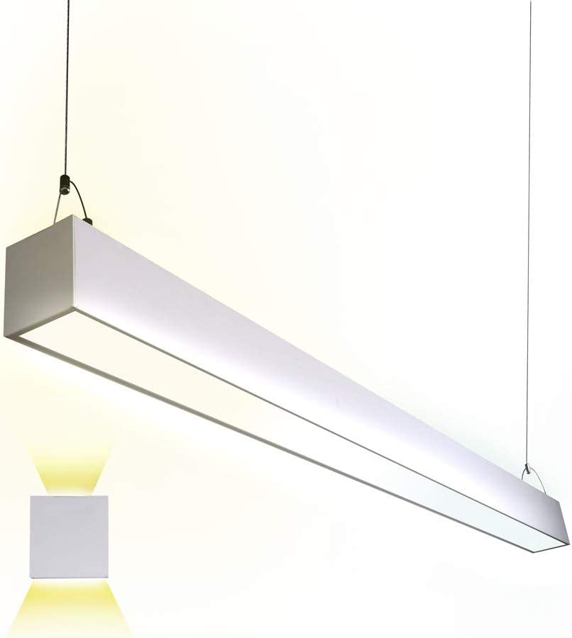 Photo 1 of Euri Lighting EUD4-50W103sw, Linkable 4FT CCT Tunable Linear Up/Down Light, 50W, 6500lm, 3000K/4000K/5000K, 120-277V, Damp Rated, 0-10V Dimmable, ETL & DLC Certified, 5YR, 50K HR Warranty, White
