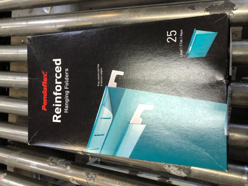 Photo 2 of Pendaflex Reinforced Hanging Folders 1/5 Tab Legal Aqua 25/Box