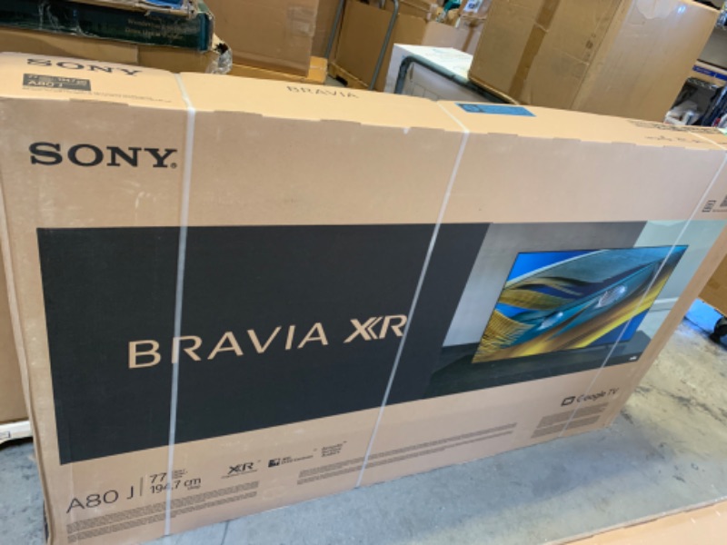 Photo 2 of Sony A80J 77 Inch TV: BRAVIA XR OLED 4K Ultra HD Smart Google TV with Dolby Vision HDR and Alexa Compatibility XR77A80J- 2021 Model, Black, Item Factory Sealed, Opened for Inspection, Item is New
