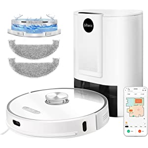 Photo 1 of Robot Vacuum with Auto Dirt Disposal, Self Emptying Robotic Vacuum Cleaner Max 3000Pa Suction Support Mopping, App Control, Carpet Detection, Work with Alexa, Ideal for Pet Hair, Laresar Grande 2
