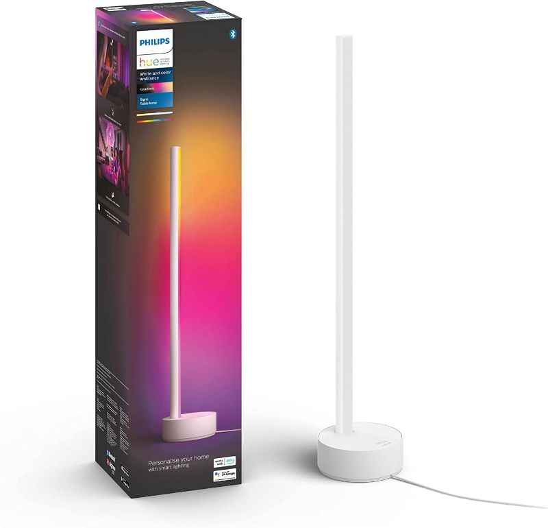 Photo 1 of Philips Hue Signe Gradient White & Colour Ambiance Smart Table Light LED with Bluetooth, White
