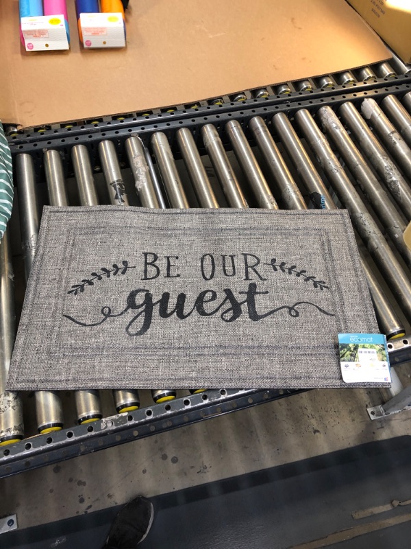 Photo 2 of 1'6x2'6 Be Our Guest Mat Gray - Apache Mills
