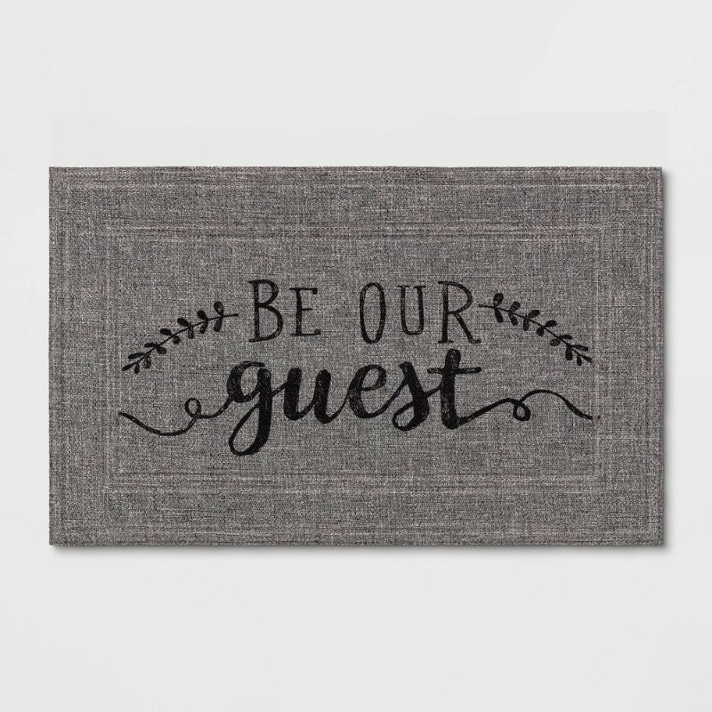 Photo 1 of 1'6x2'6 Be Our Guest Mat Gray - Apache Mills
