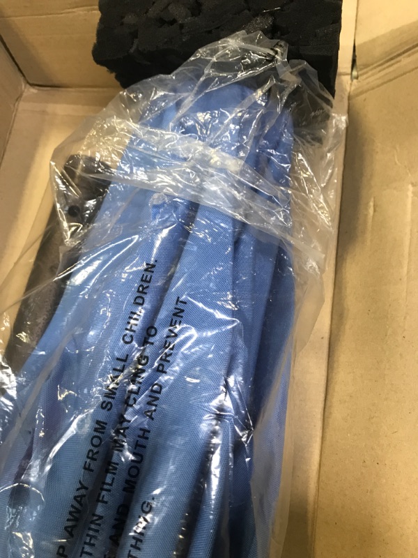 Photo 4 of 
California Umbrella GSCUF908117-F03 9' Round Aluminum Pole Fiberglass Rib Market Patio Umbrella, Bronze, Royal Blue
